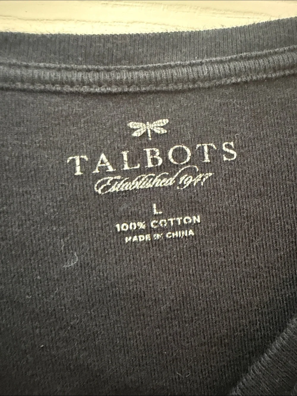 Talbots Black Long-Sleeve Tee with Silver Snowflake